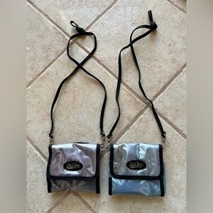 vintage y2k (2) limited too iridescent 3 fold purple & blue  crossbody bags.